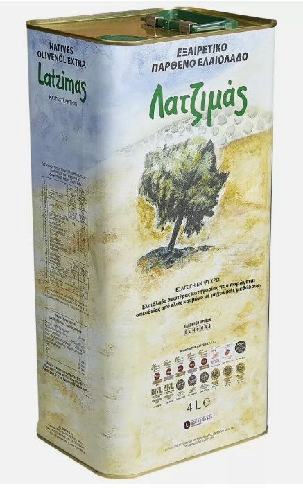 Latzimas Greek Extra Virgin Olive Oil - 4L