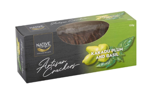 Native Indulgence Artisan Crackers Kakadu Plum & Basil 150g
